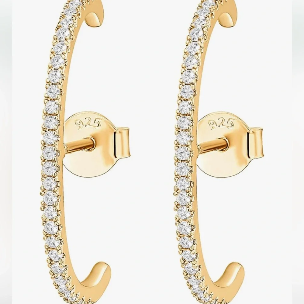 NEW 14K Gold Plated Minimalist Suspender Ear Cuff Earrings